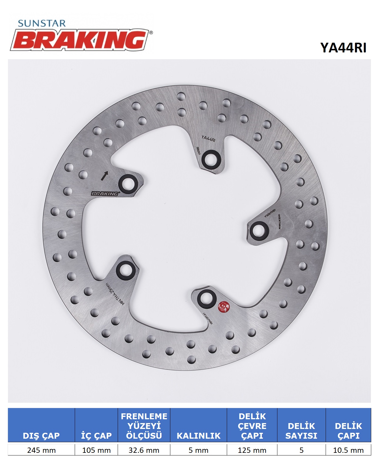 YAMAHA FZ6 / MT-03 / FZ1 / FAZER ARKA YUVARLAK FREN DİSKİ