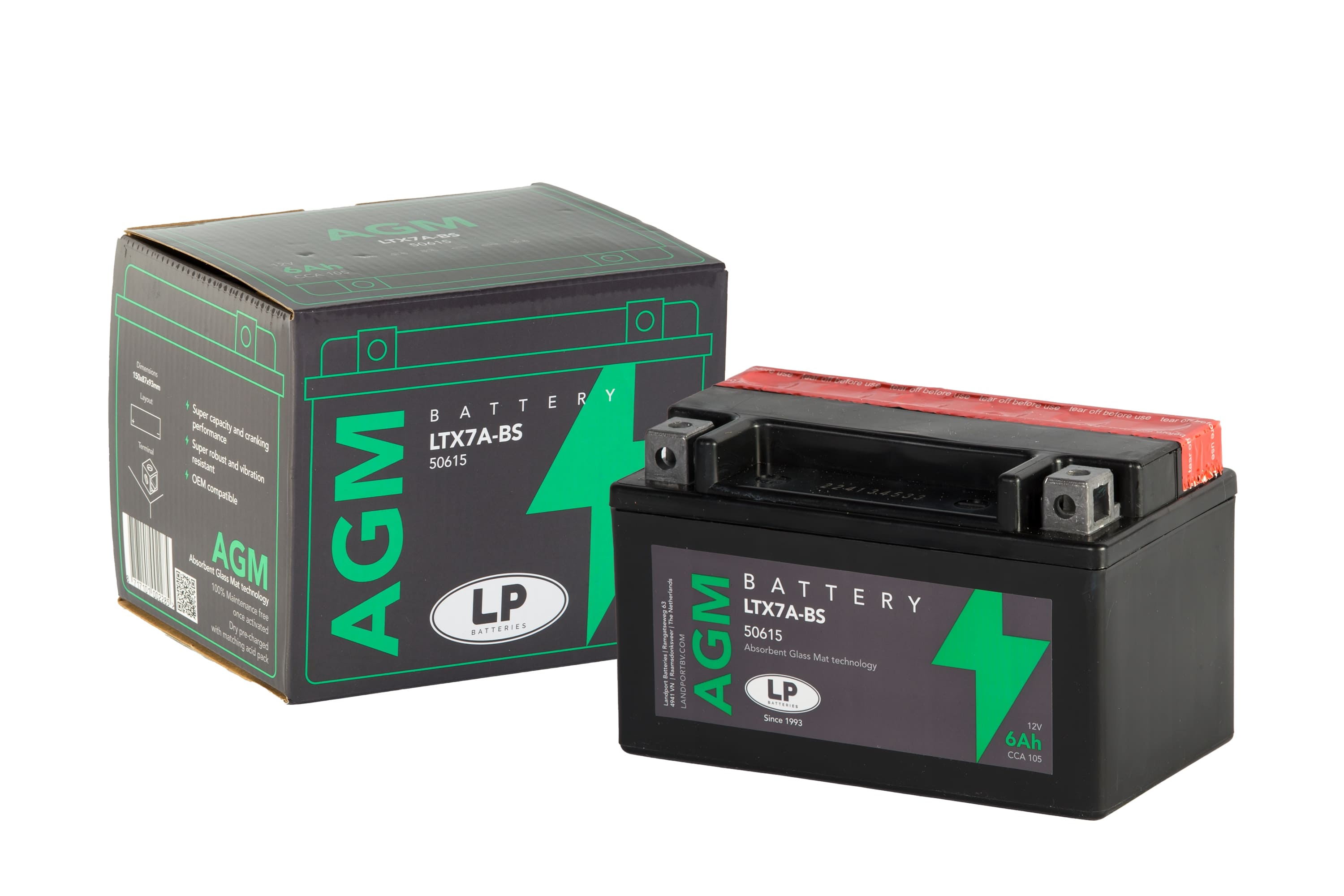AGM AKÜ (LTX7A-BS) / 6 A / KG: 2,35 / L:150 / W:87 / H:93 CCA: 105