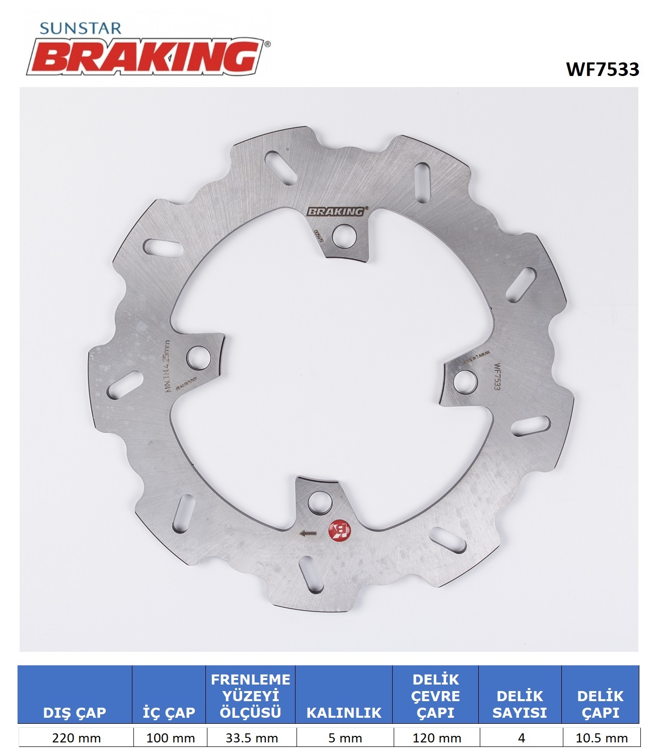 KAWASAKI ZX-6R NINJA / ZX-10R / ZX-10RR NINJA DALGALI ARKA FREN DİSKİ