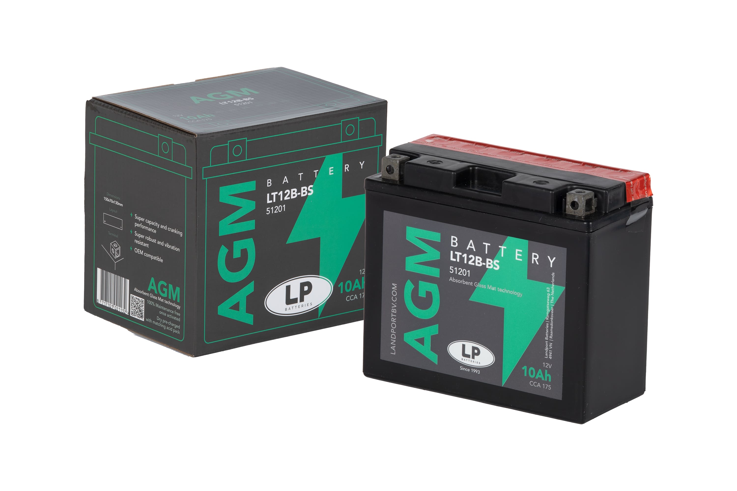 AGM AKÜ (LT12B-BS) / 10 A / KG: 3,39 / L:150 / W:70 / H:130 CCA: 175