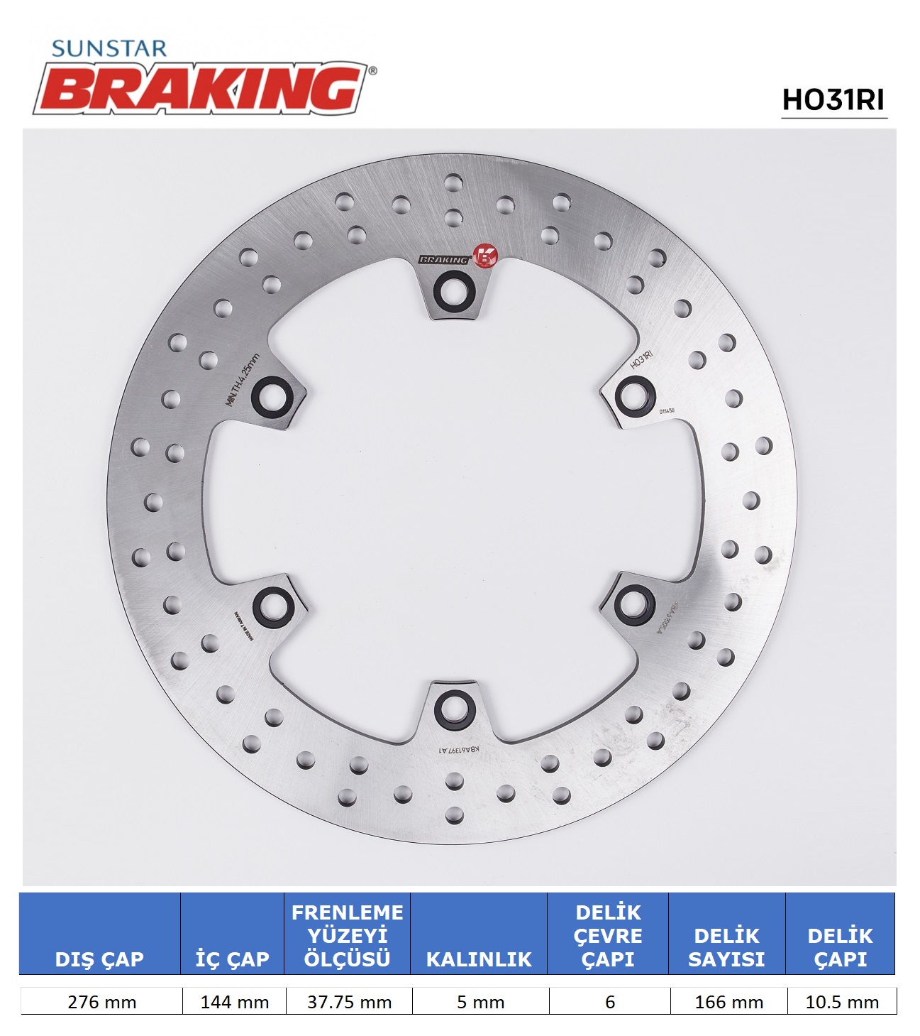 HONDA NTV 650 / CBR 1000 F / VT 1100 / CB 1300 YUVARLAK ARKA FREN DİSKİ