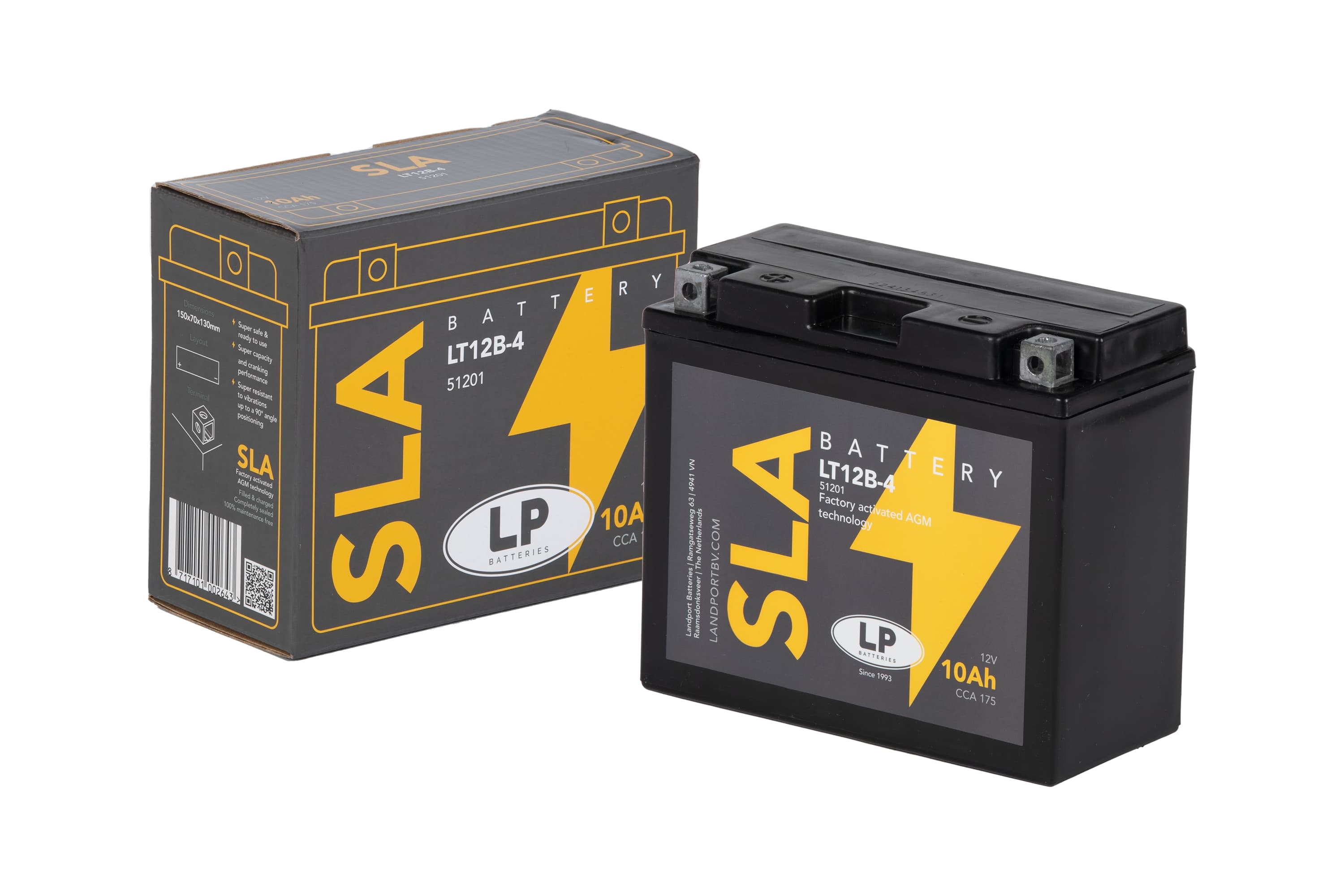 SLA AKÜ (MB LT12B-4) / 10 A / KG: 3,62 / L:150 / W:70 / H:130 / CCA: 175