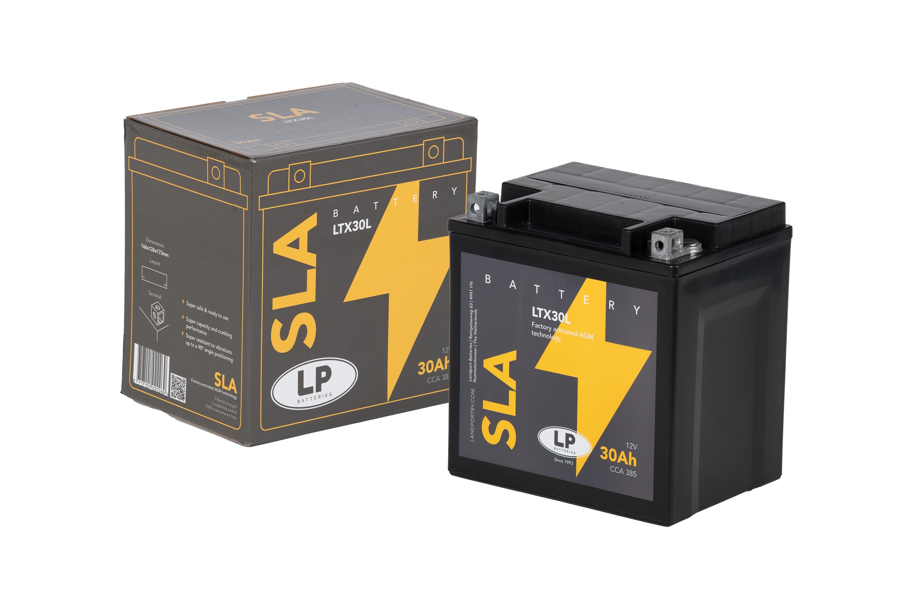 SLA AKÜ (MB LTX30L) / 30 A / KG: 9,38 / L:166 / W:126 / H:173 / CCA: 385