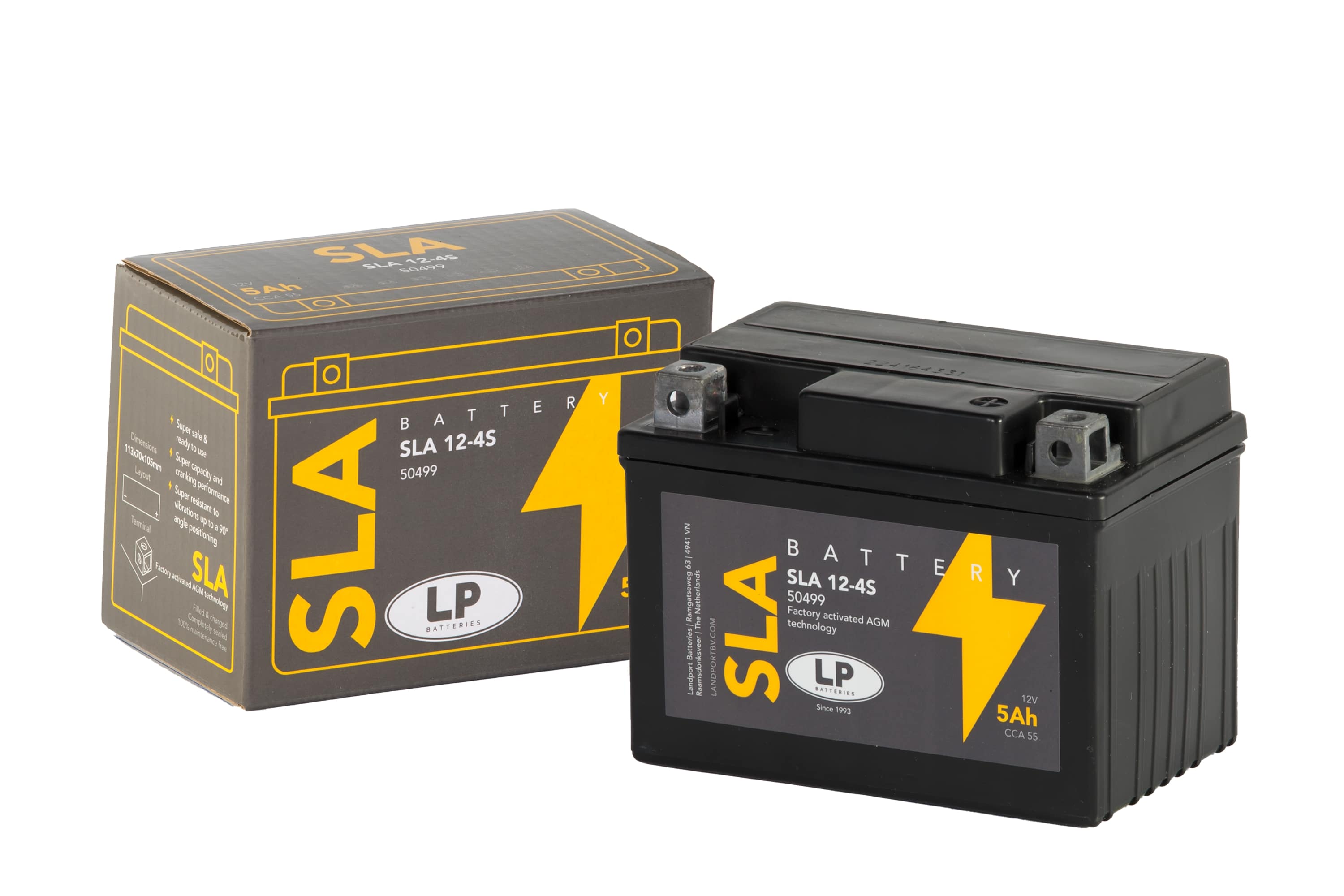 SLA AKÜ (MB SLA 12-4S) / 5 A / KG: 1,54 / L:113 / W:70 / H:85 / CCA: 55