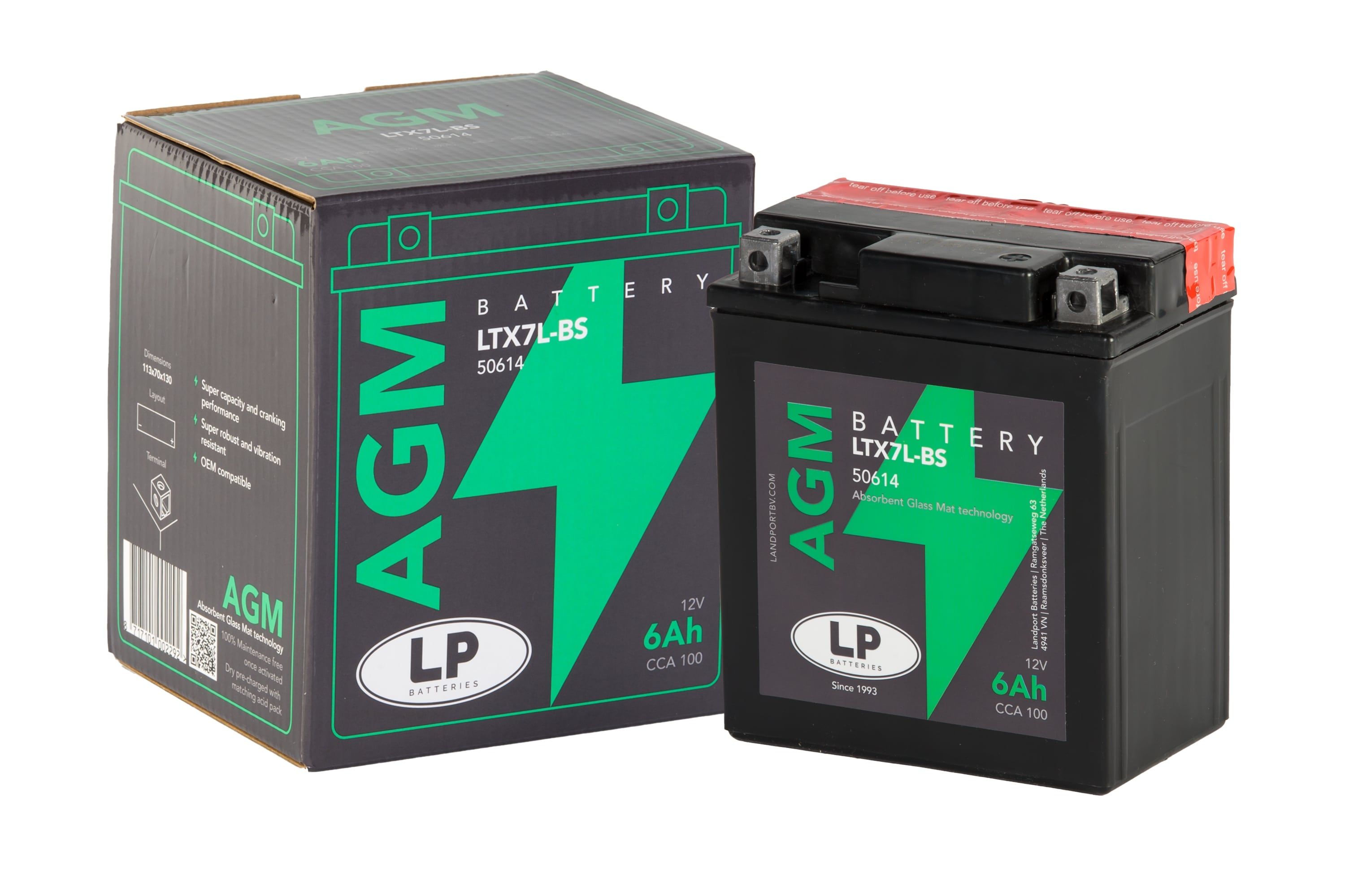 AGM AKÜ (LTX7L-BS) / 6 A / KG: 2,17 / L:113 / W:70 / H:130 CCA: 100