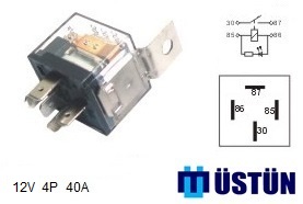 MİNİ ROLE ŞEFFAF 12V 4P 40A   (1 PAKET = 5 ADET)