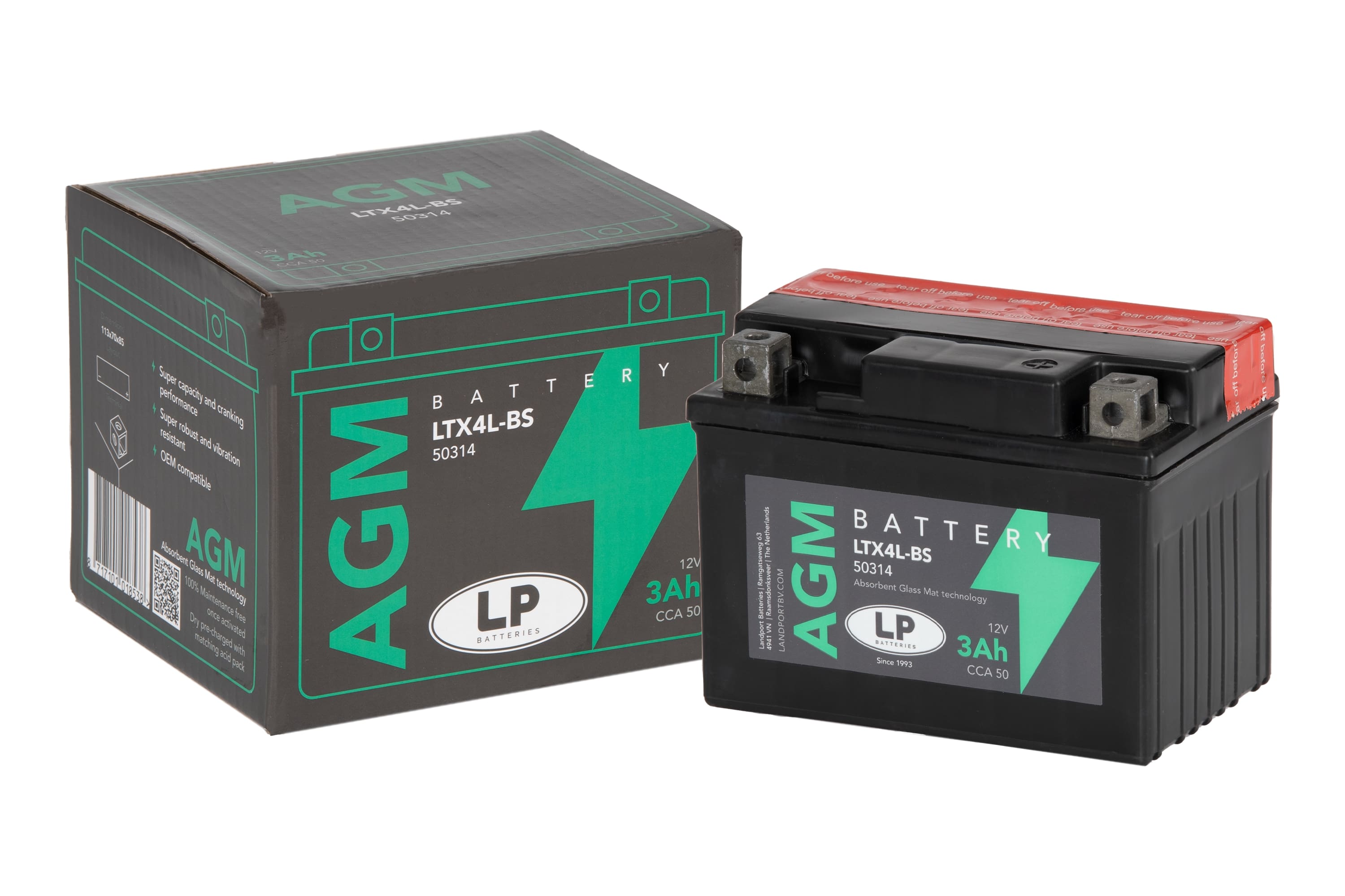 AGM AKÜ (LTX4L-BS) / 3 A / KG: 1,32 / L:113 / W:70 / H:85 CCA: 40