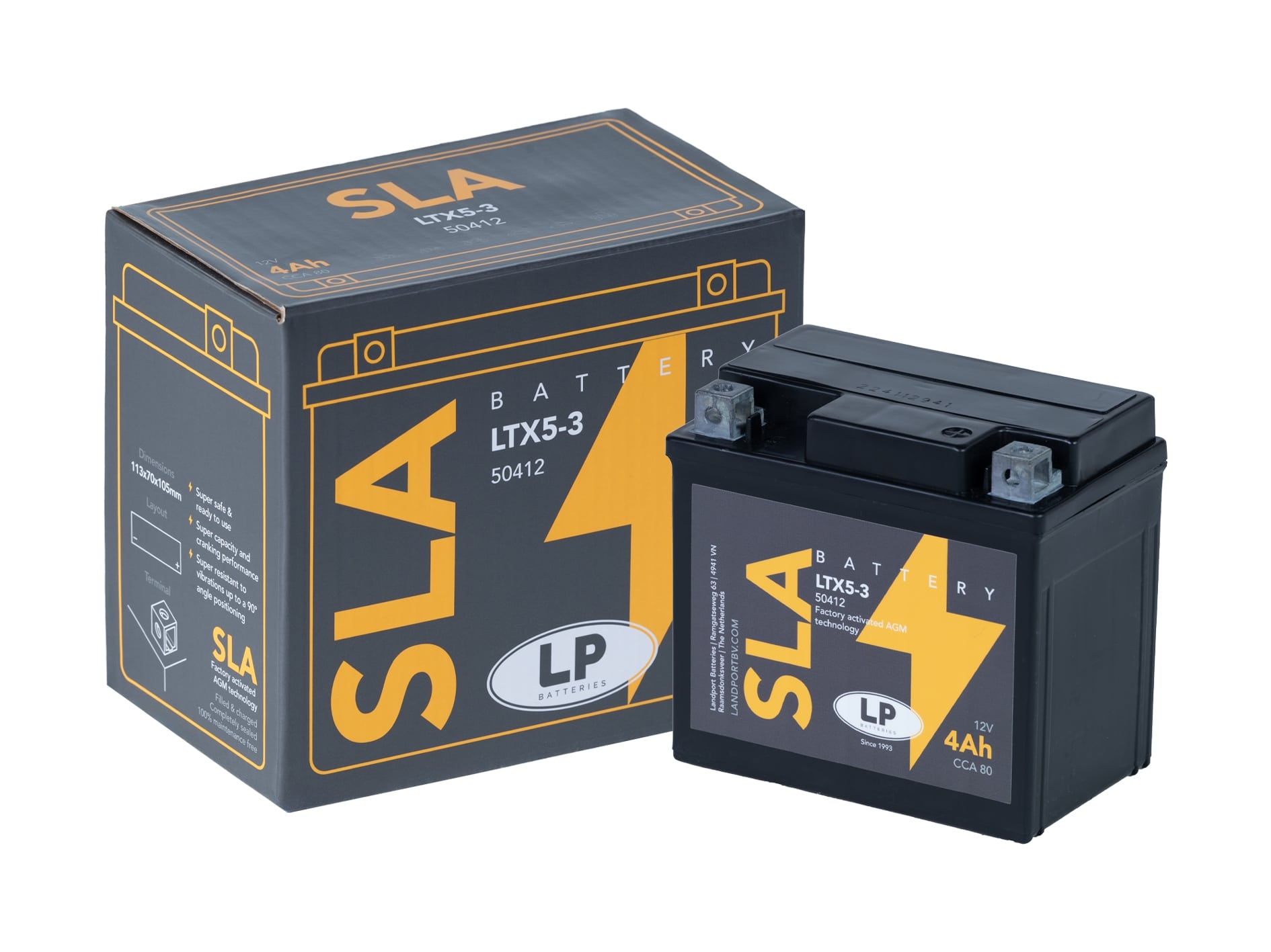 SLA AKÜ (MB LTX5-3) / 4 A / KG: 1,8 / L:113 / W:70 / H:105 CCA: 80